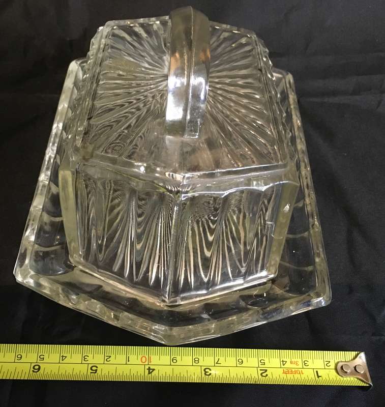 Butter dish - pressed glass. 1950.  - 1959