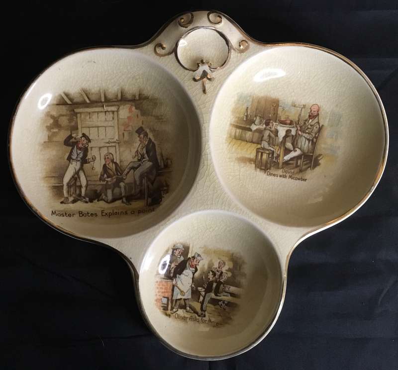 Arthur Wood Dickensware 3 section sweet dish