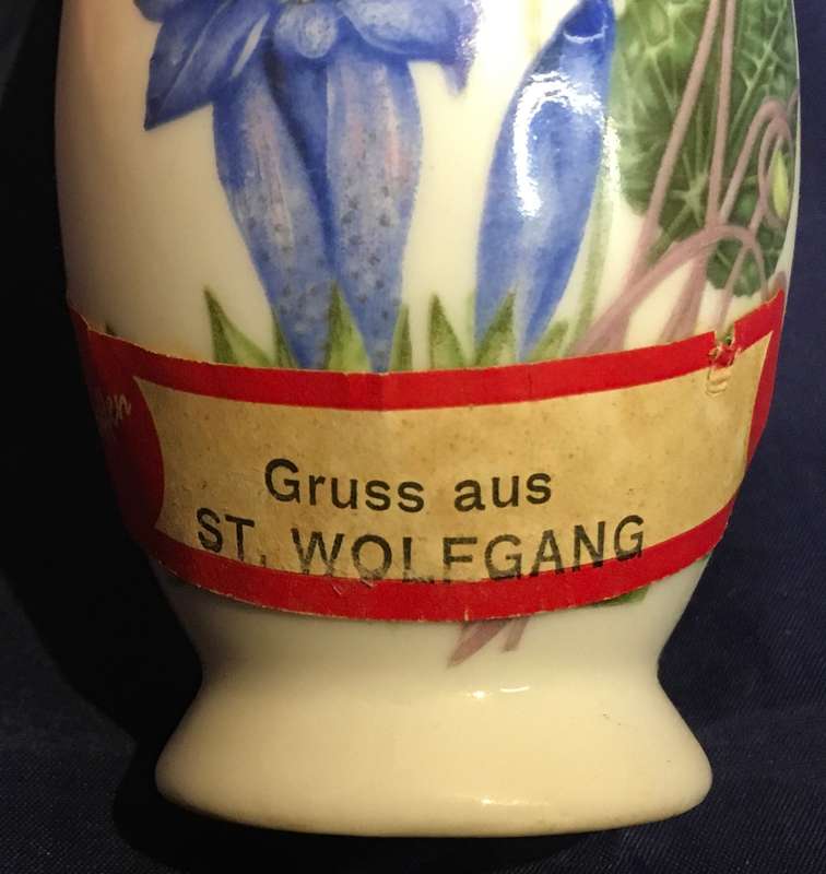 Austrian Gruss aus bitter root St Wolfgang pitcher with cup