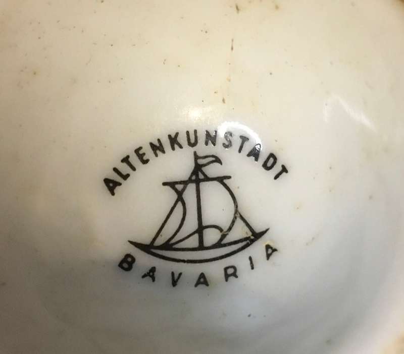 Austrian Gruss aus bitter root St Wolfgang pitcher with cup