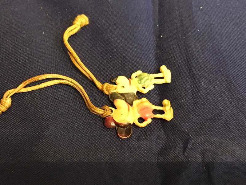 Mickey Mouse x2 Crackerjack celluloid charms