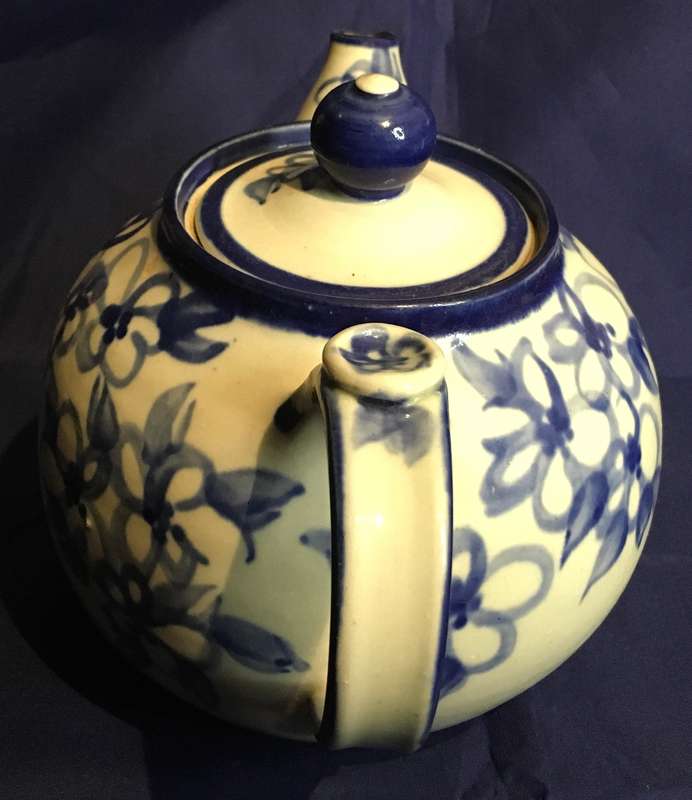 Blue and white teapot