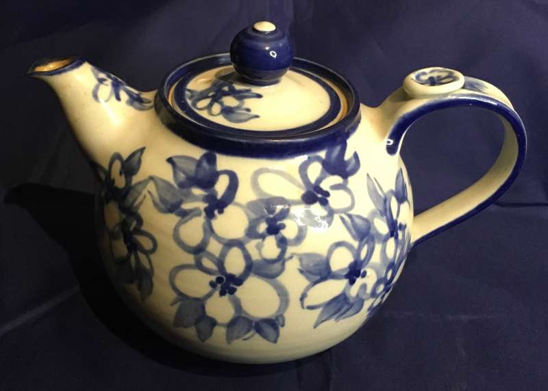 Blue and white teapot