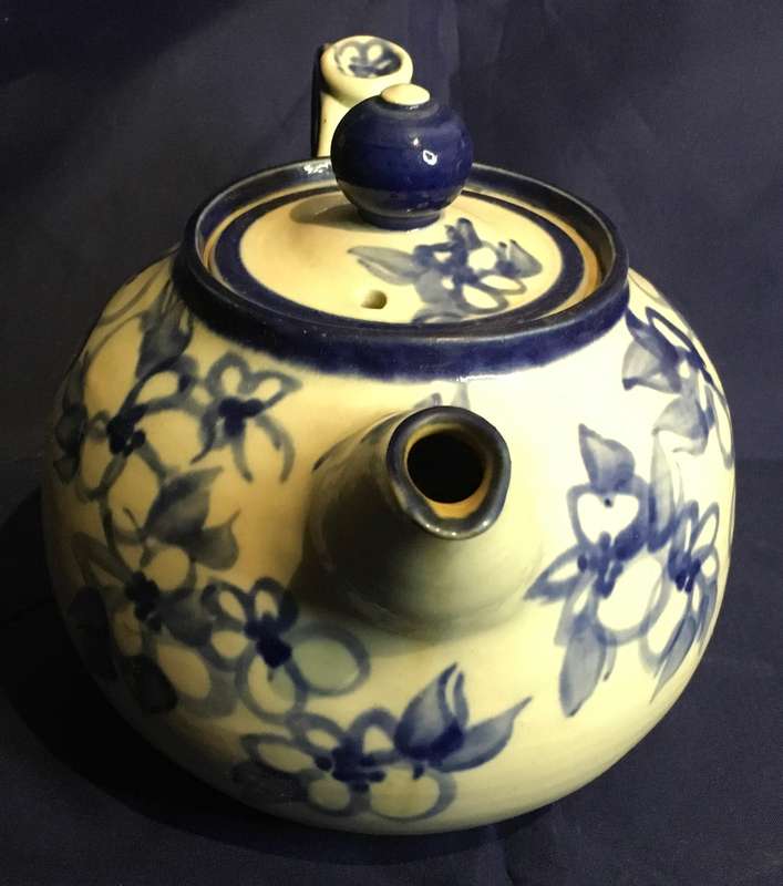 Blue and white teapot