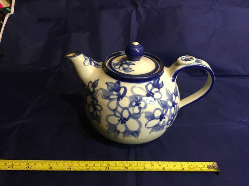 Blue and white teapot