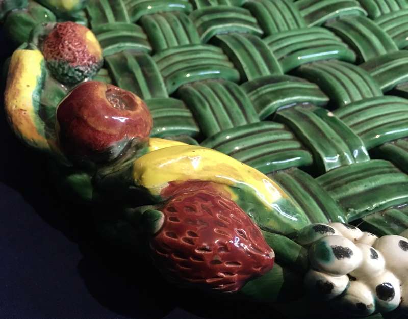 Henry Madein France Glazed Woven Ceramic Basket