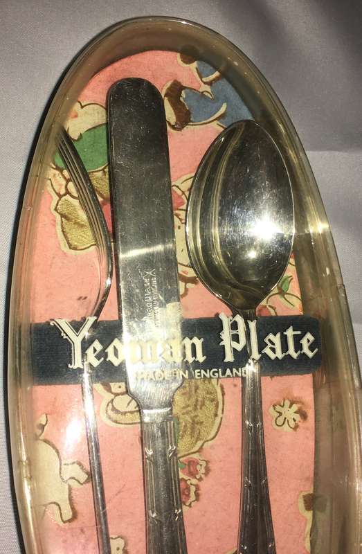 Childs cutlery set. Yeoman Plate. Vintage