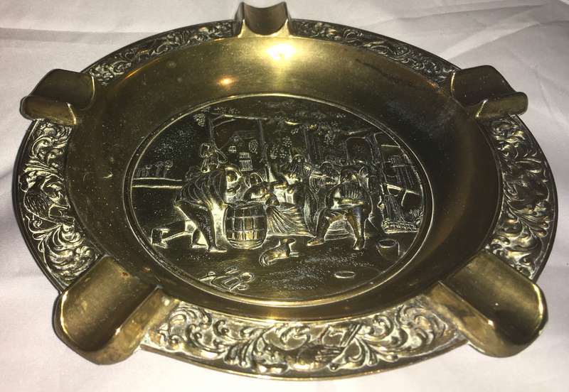 Cigar ashtray. Brass. 1960s (22 cm wide)