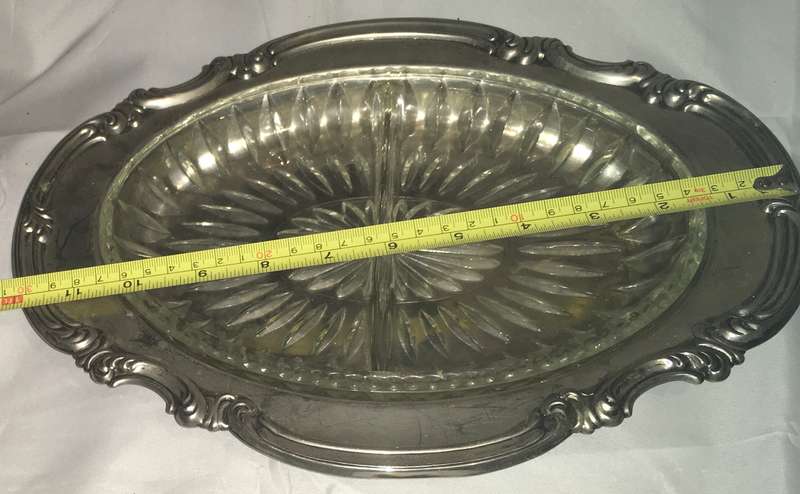 Epns with glass divided relish tray