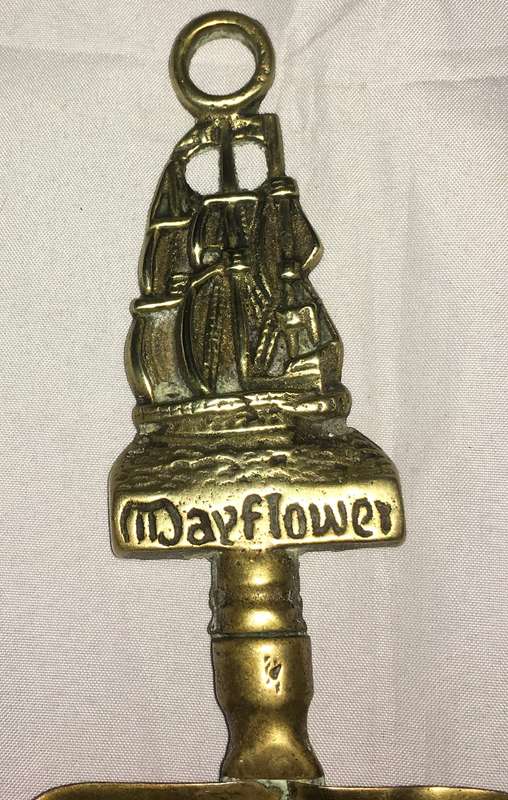 Antique brass spatula. The Mayflower.