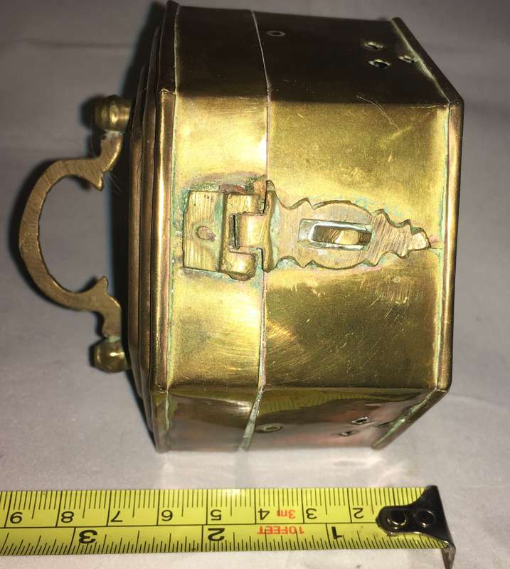 Brass octagon cricket box - vintage