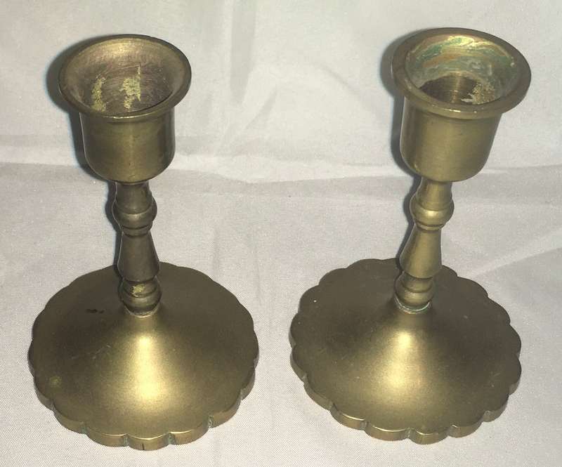 Brass candle holders (set of 2). Vintage