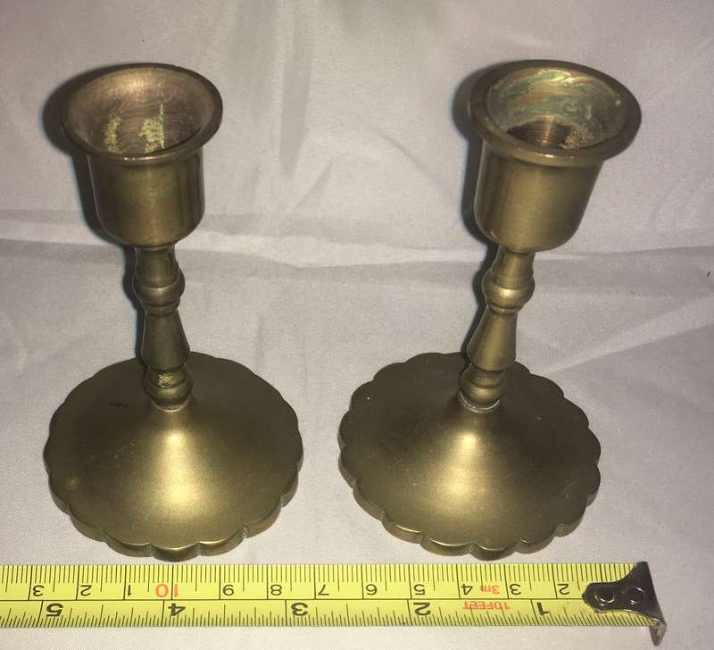 Brass candle holders (set of 2). Vintage