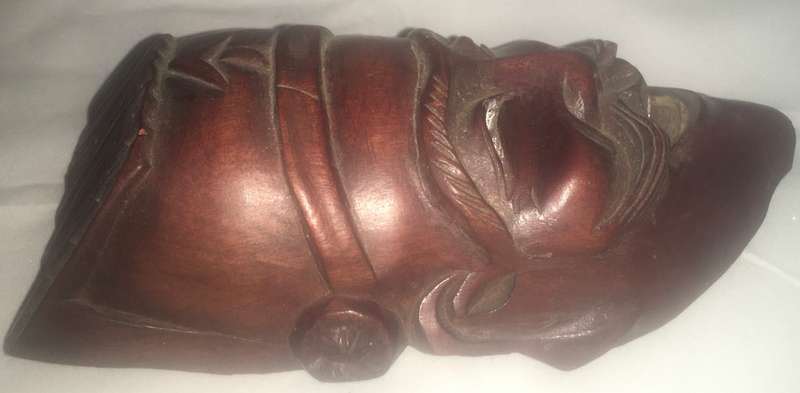 Wood - carved wall hanging - oriental man