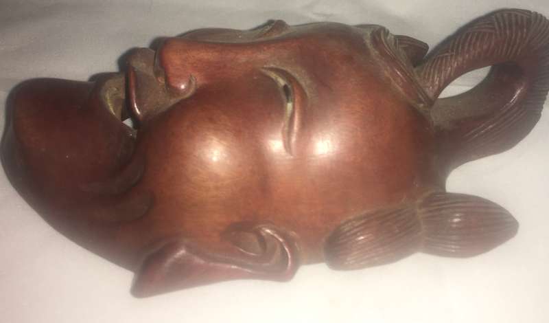 Wood - carved wall hanging - oriental man