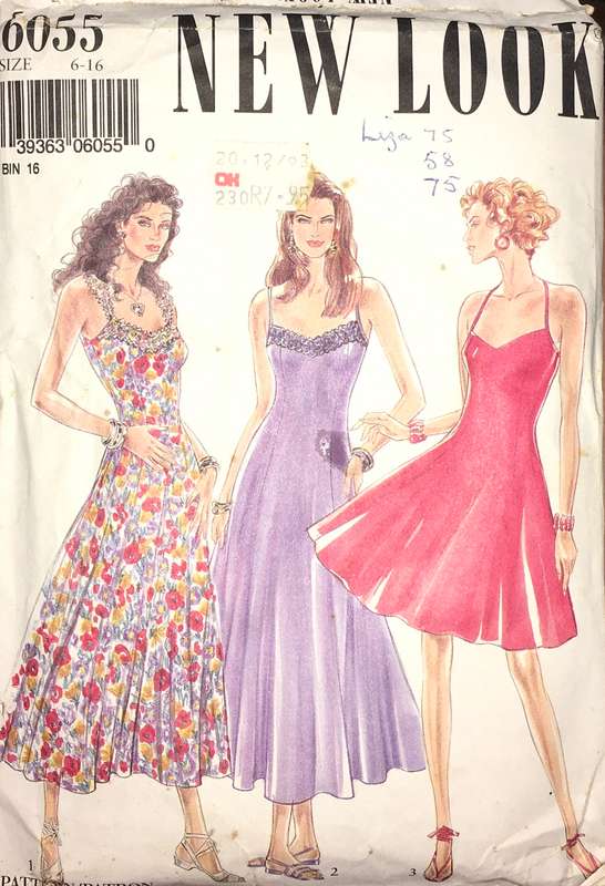 New Look 6055 size 6 to 16 dress pattern