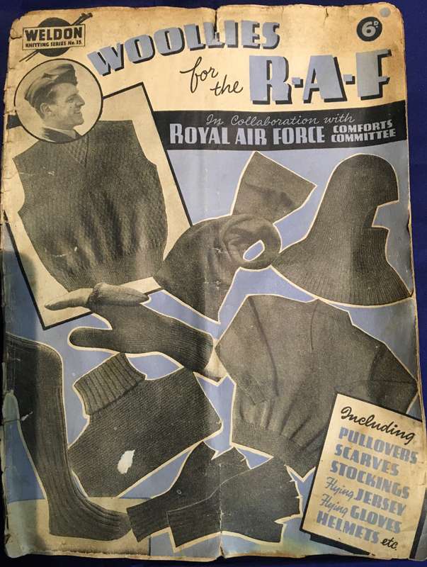 Woollies for the RAF Knitting Booklet - Weldon No. 15 - 1939 1940s Wartime WW2 Pattern