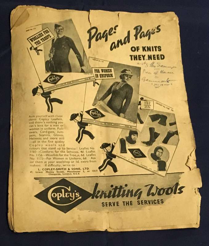 Woollies for the RAF Knitting Booklet - Weldon No. 15 - 1939 1940s Wartime WW2 Pattern