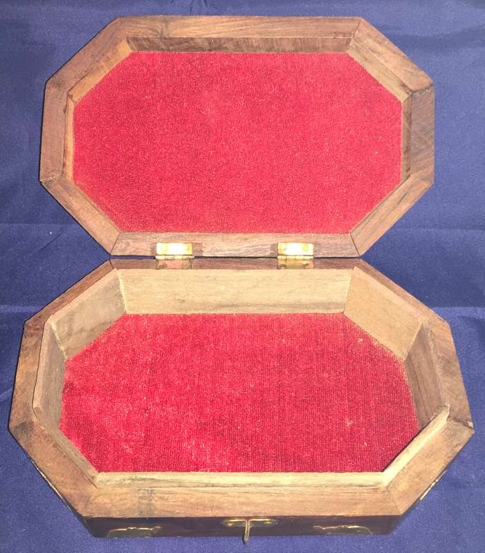Jewellery box - wood with brass inlay