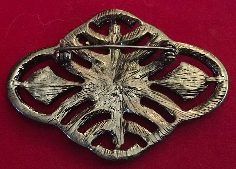 Black marcasite. Vintage. Brooch