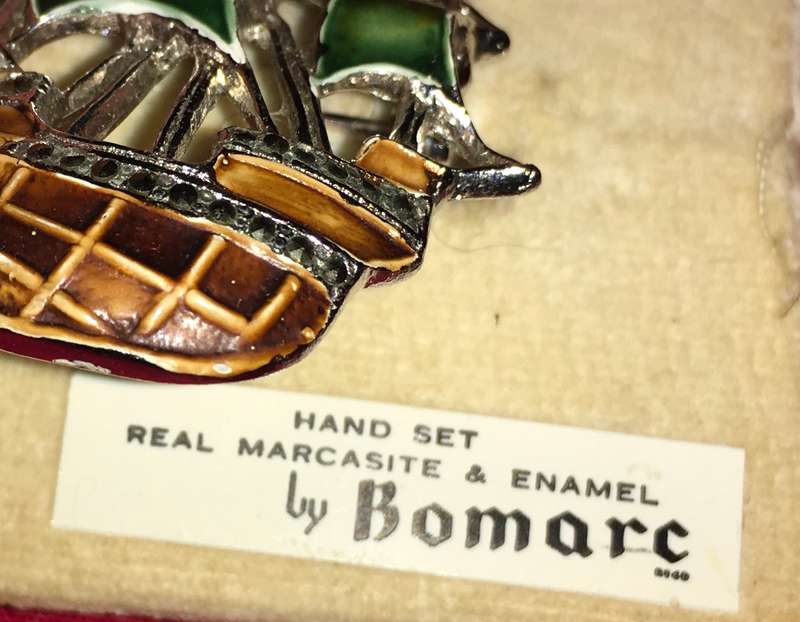 Marcasite and enamel (handset) by Bomarc brooch