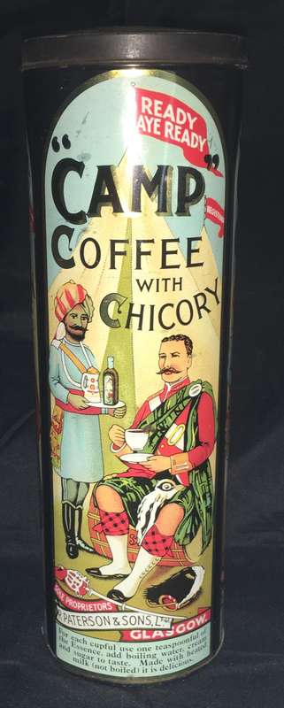 R Patterson and Sons Ltd Camp Coffee tin. Vintage