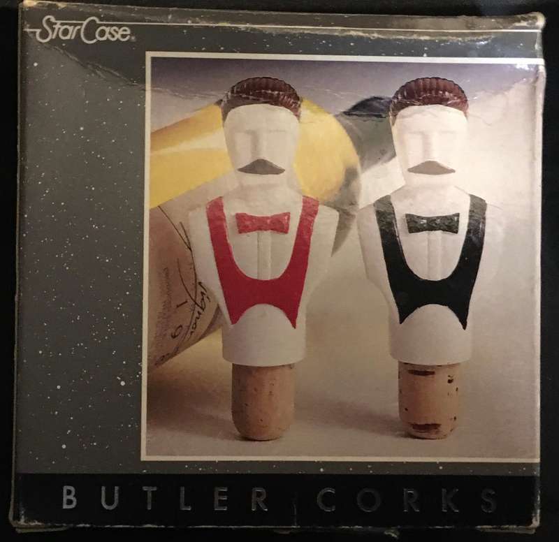 Pair of Vintage 1990 StarCase Butler Corks Bartender Bottle Stoppers