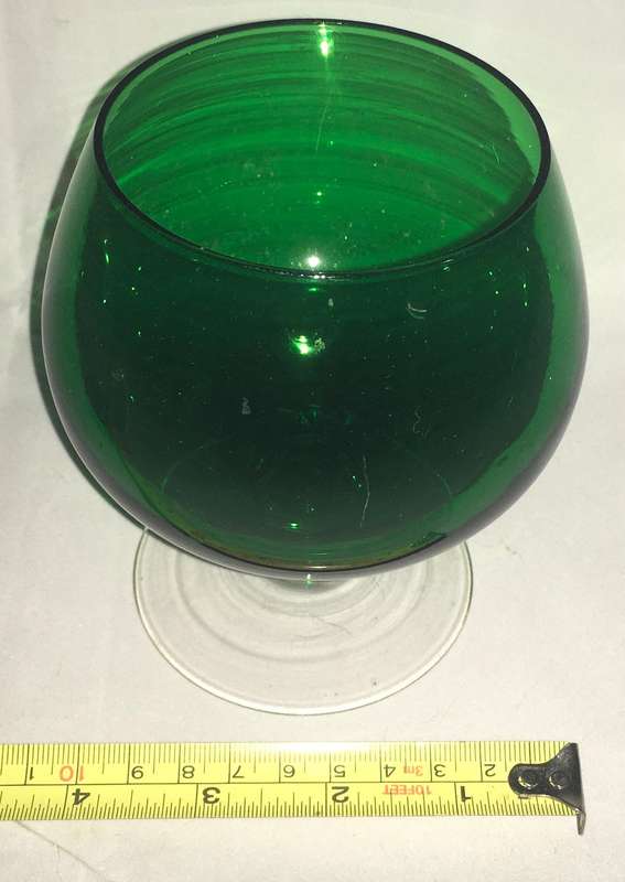 Vintage Retro 1960's Era Hand Green Brandy Glass