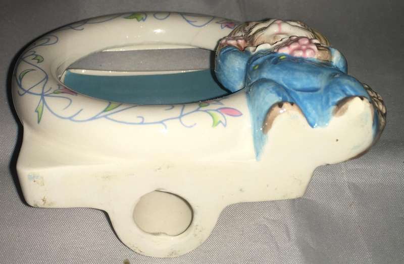 Beatrix Potter Collectible Ornament Frame Hand Painted Schmid 1988 2x2" Photo
