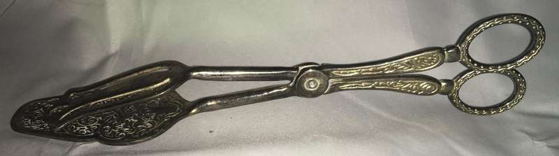 Silver-Plated Cake Scissors Tong, Serving scissors. Vintage