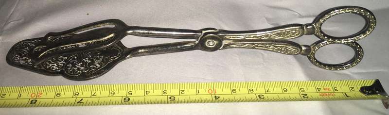 Silver-Plated Cake Scissors Tong, Serving scissors. Vintage
