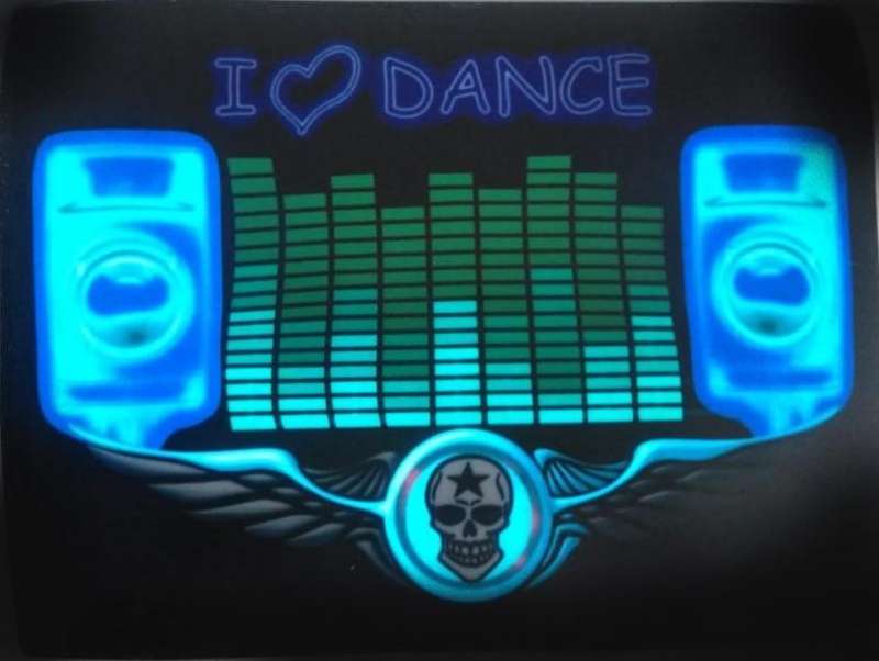 EL Panel Tshirts: Sound activated Light up Tshirt | Boombox Equaliser