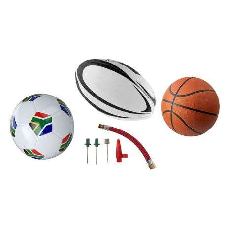 Sports Training Ball Kit Full Size | Rugby Ball | Soccer Ball | Basketball