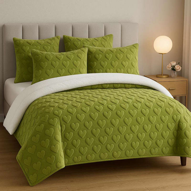 Heart Winter Fleece Comforter