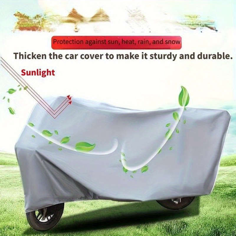 1 Pack Heavy Duty All Weather Motorcycle Cover, Uv Protection, Dust And Rain Proof Polyester, Fleece