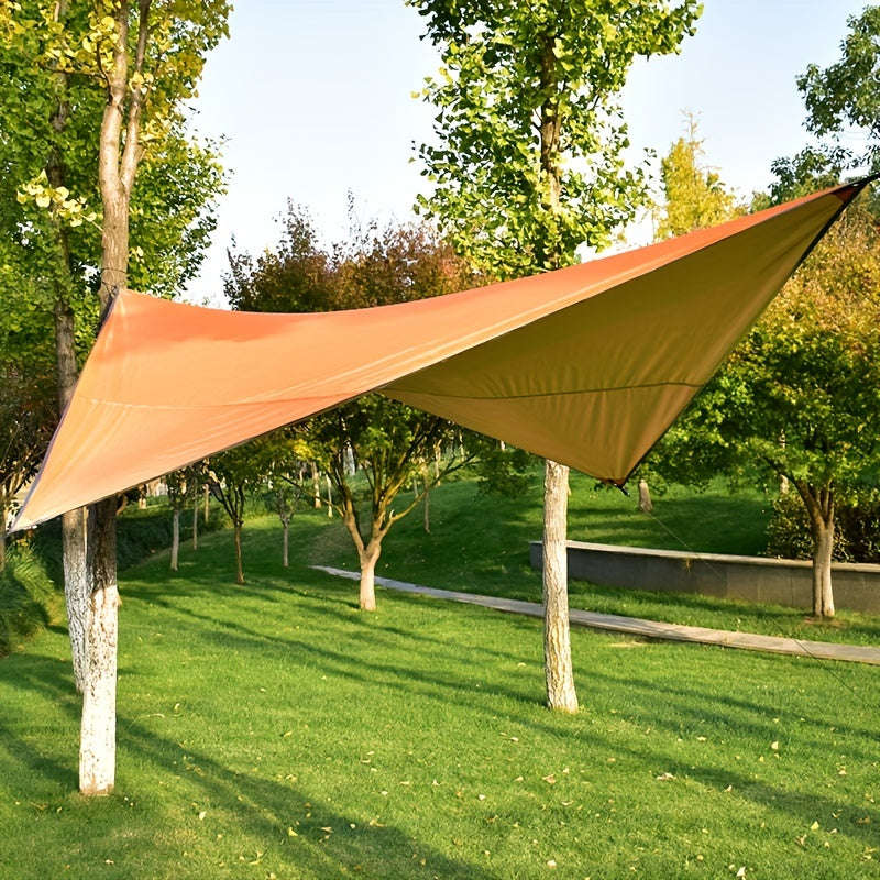 Outdoor Camping Portable Awning, Diamond-Shaped Silver-Plated Gazebo Sun And Rain Protection Awning