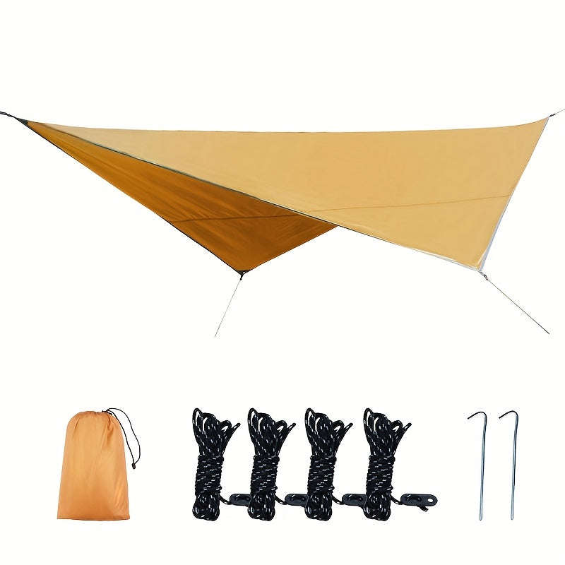 Outdoor Camping Portable Awning, Diamond-Shaped Silver-Plated Gazebo Sun And Rain Protection Awning
