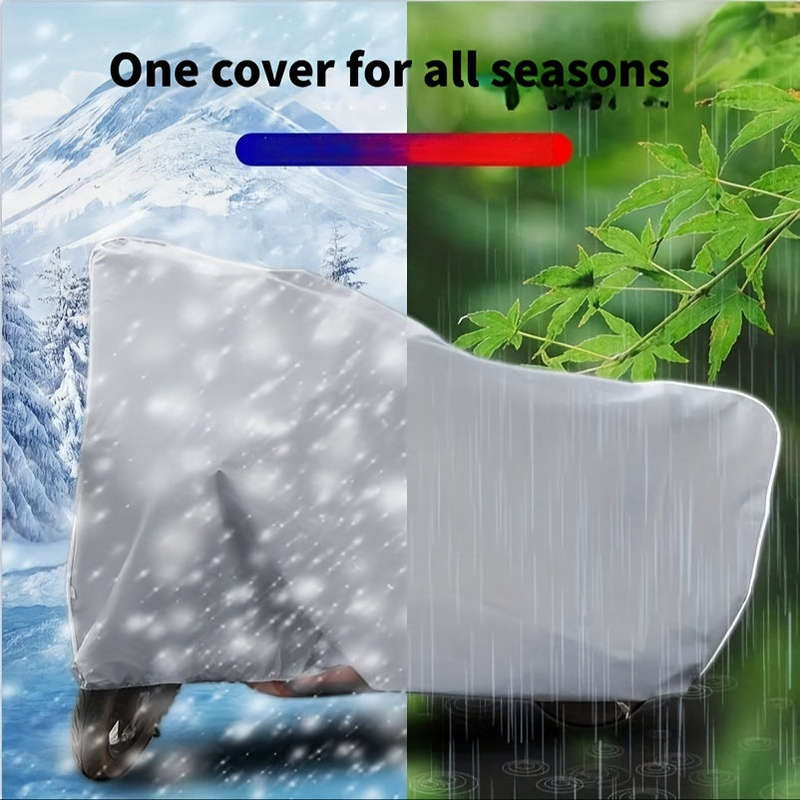 1 Pack Heavy Duty All Weather Motorcycle Cover, Uv Protection, Dust And Rain Proof Polyester, Fleece