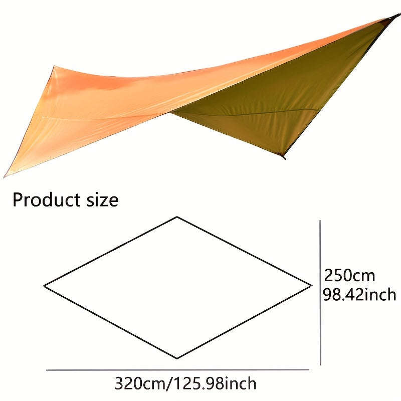 Outdoor Camping Portable Awning, Diamond-Shaped Silver-Plated Gazebo Sun And Rain Protection Awning