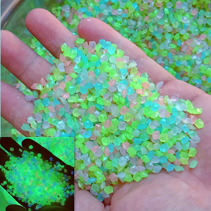 1000pcs 3-5mm Luminous Sand, Horticultural Aquatic Landscape Fluorescent Stone,