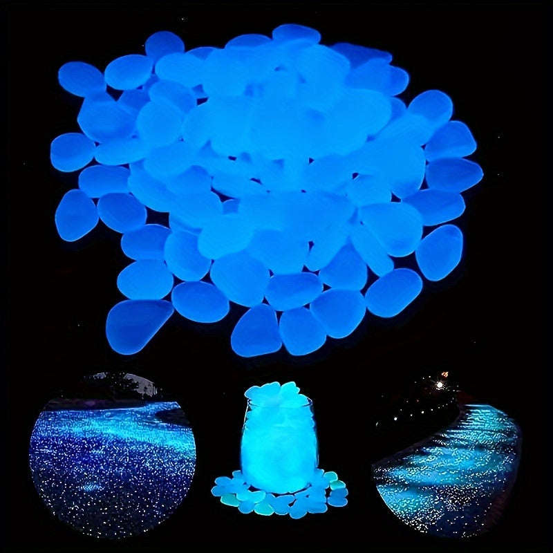 100 Pieces Luminous Stones - Resin Luminous Pebbles,