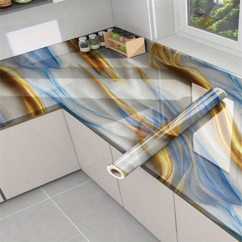 1 Roll, Wavy Texture Marble Wallpaper,