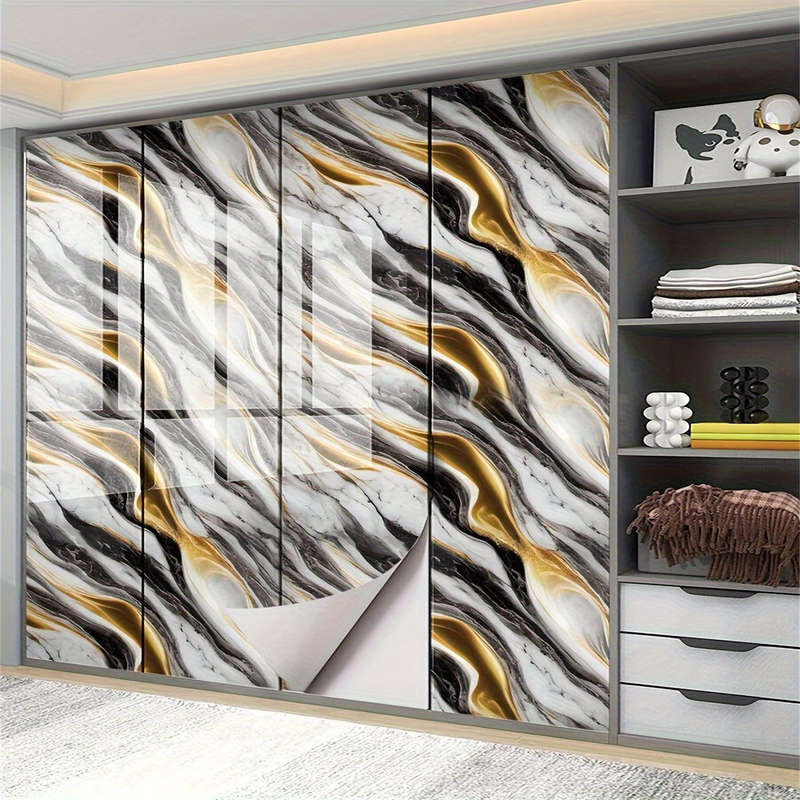 1 Roll, Wavy Texture Marble Wallpaper,
