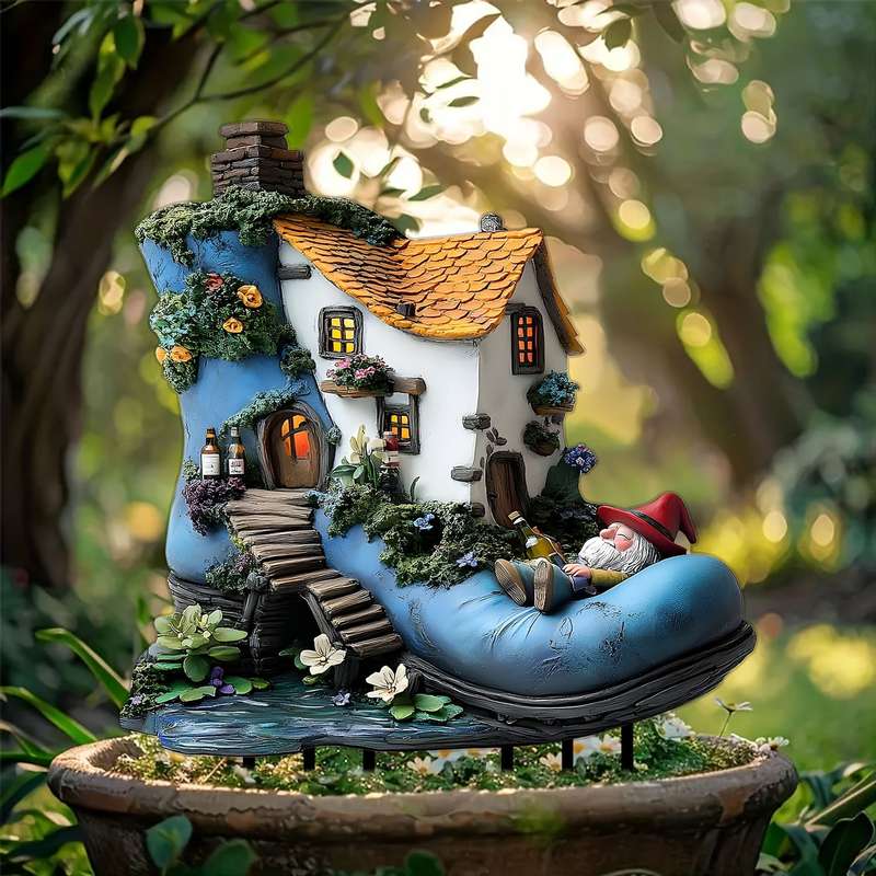 1 Piece Fairy Boot House Garden Sculpture