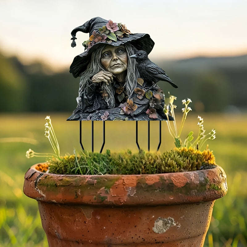 Bohemian Style Acrylic Witch Garden Stake -