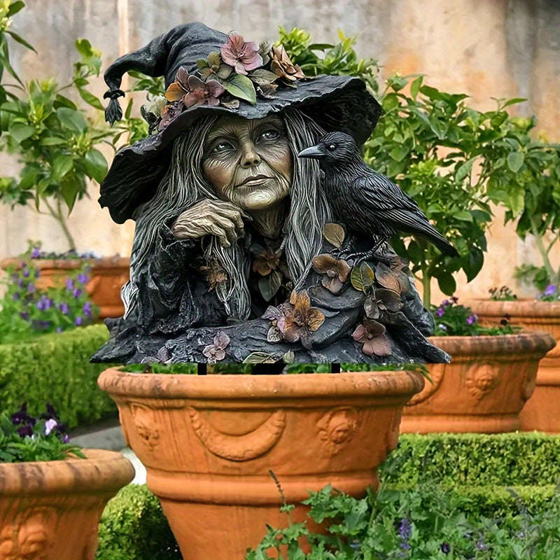Bohemian Style Acrylic Witch Garden Stake -