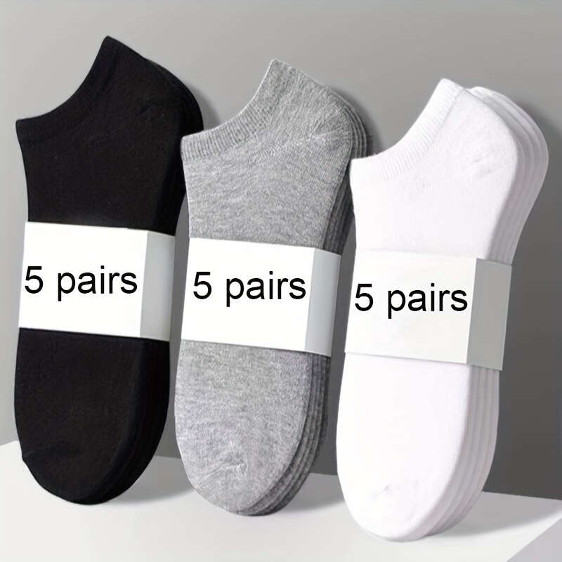 100% Cotton Ankle Socks For All Seasons - 5 Pairs Pack