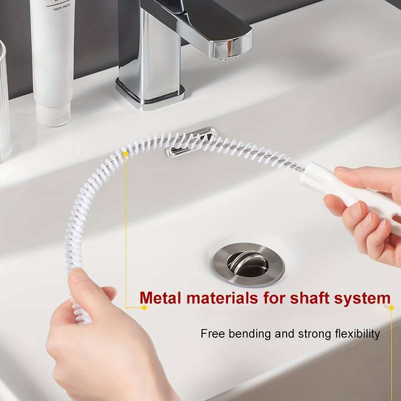 Drain Clog Remover Tool, Flexible Sink Snake Brush
