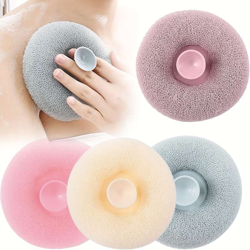 Exfoliating Shower Brush With Suction Cup - Massage Bath Sponge Bal