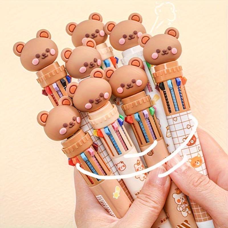 1 10-Color Cute Cartoon Panda Ballpoint Pen